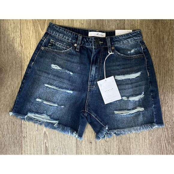 KanCan Jansen Ultra High Rise Boyfriend Denim Jean Shorts 5/26 New - Picture 1 of 12